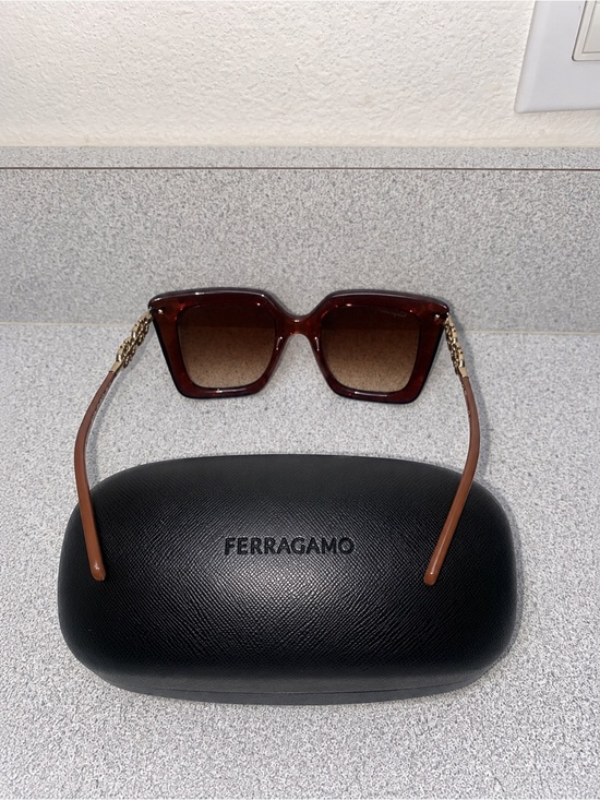 Salvatore Ferragamo SF1041S 232 Brown Oversized Square Sunglasses 51-22-145 NWOT main image 14
